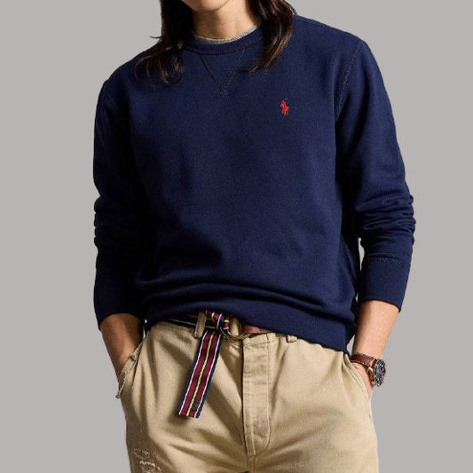 Sweatshirt Long Sleeve Navy Red Logo