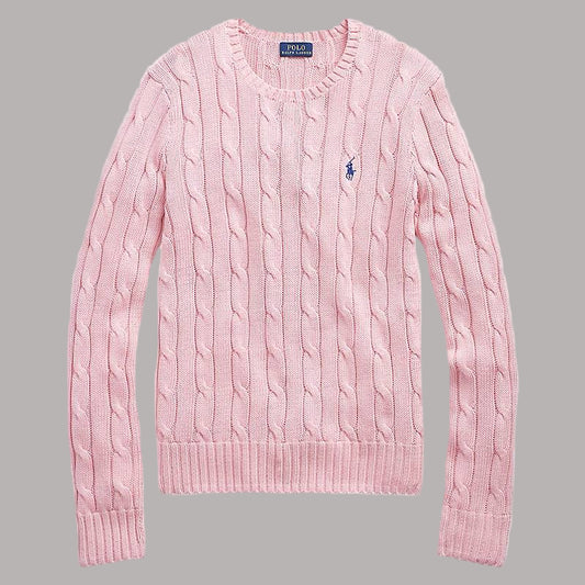 Women Cable knit Sweater Pink