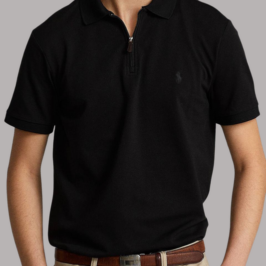 Polo Quarter Zip Black - RL
