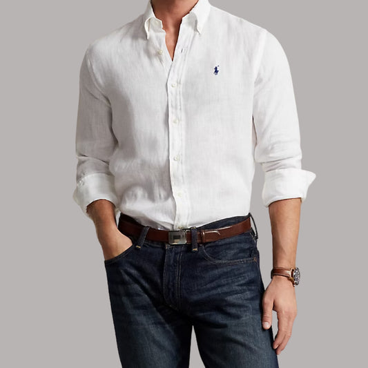 Linen Shirt White - Ralph Lauren