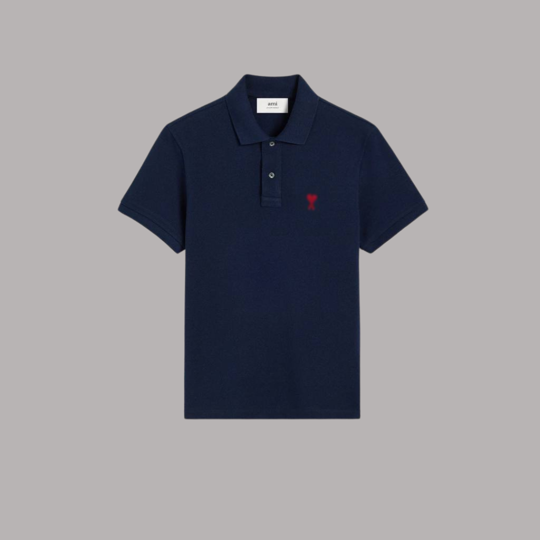 Navy Polo Shirt - AMI PARIS
