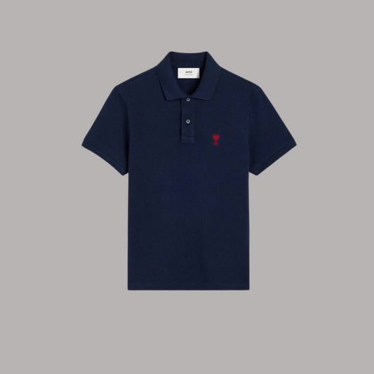 Navy Polo Shirt - AMI PARIS