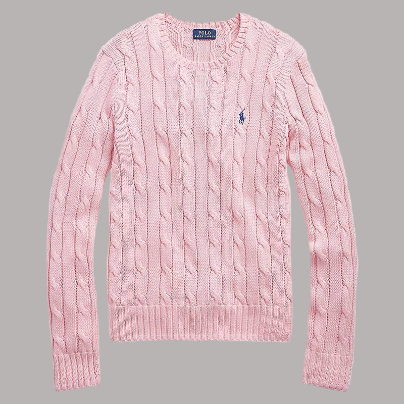 Women Cable knit Sweater Pink