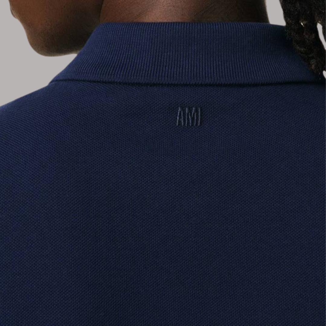 Navy Polo Shirt - AMI PARIS