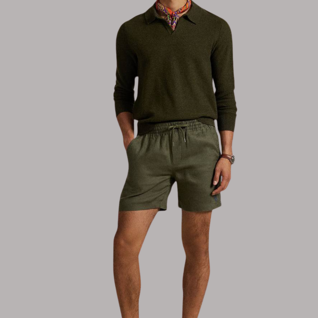 Olive Linen Short - RŁ