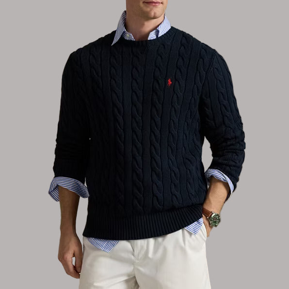 Cable Knit Sweater Navy