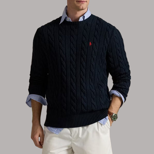 Cable Knit Sweater Navy