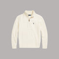 Quarter Zip Cable Knit White RL - Limited Quantity