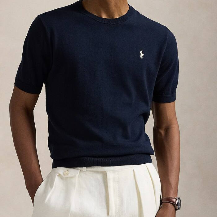 Crewneck Knitted Shirt Navy - RŁ