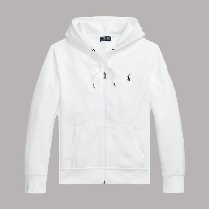 Double-Knit Full-Zip Hoodie White