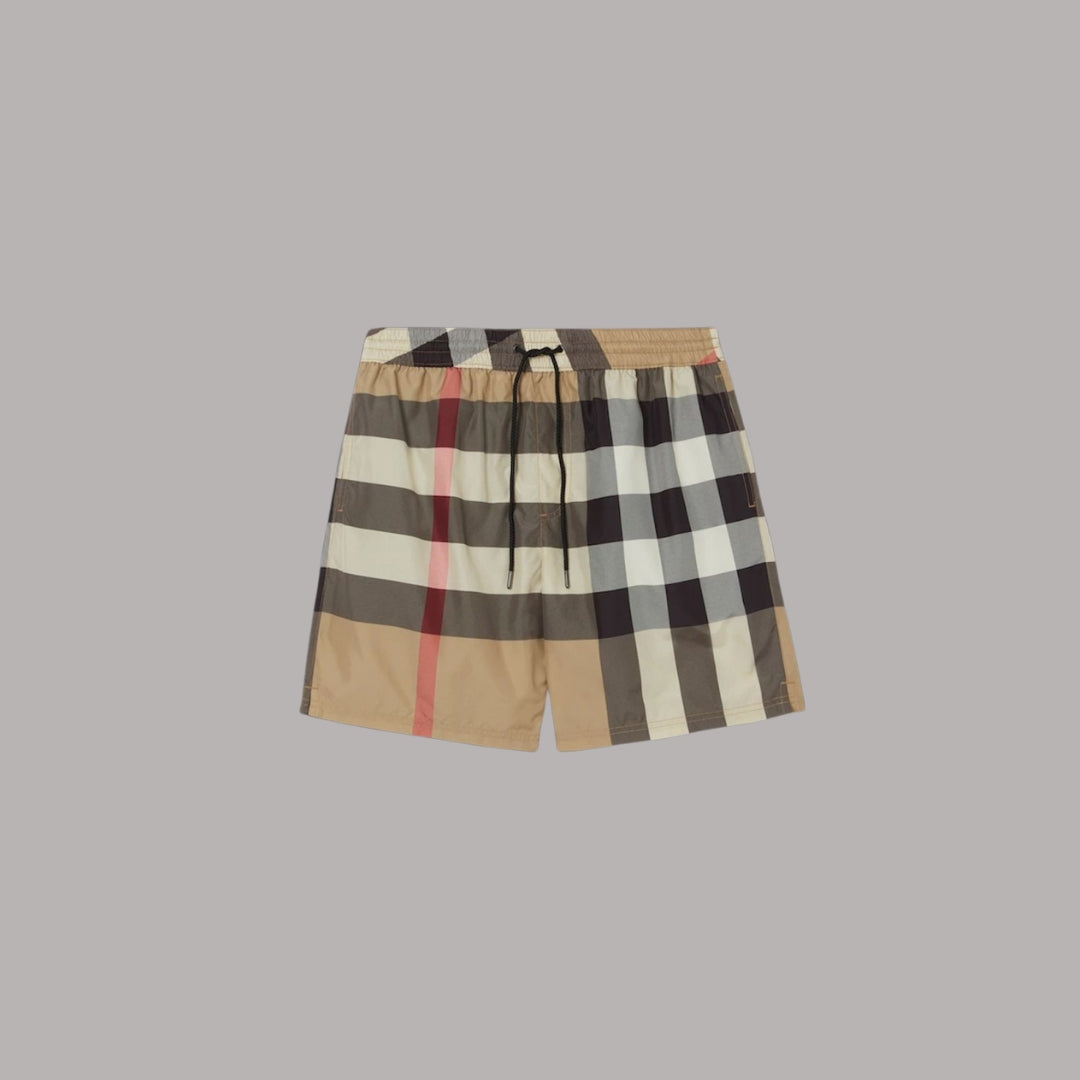 Men’s Check Swim Shorts Beige - Burberry