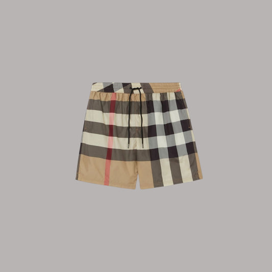 Men’s Check Swim Shorts Beige - Burberry