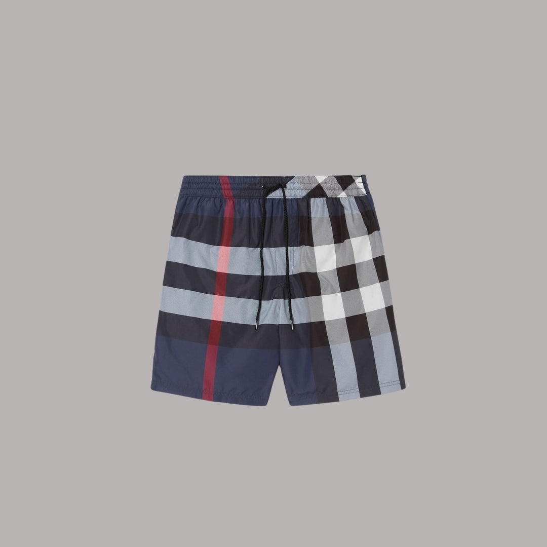 Men’s Check Swim Shorts Carbon blue - Burberry
